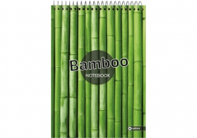 Блокнот А5, 80 л., «рисунки природы» Bamboo, клетка, спираль OPTIMA O20332-06