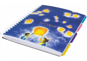 Блокнот Universal, A4, пласт. обкл., спіраль, з розділ., блок з перф., 120, кліт. OPTIMA O20355-15