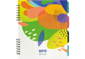 Блокнот "Flowers", B5 (170х205), пластикова обкл., спіраль, з розділ., 120 арк., клітинка OPTIMA O20356-16