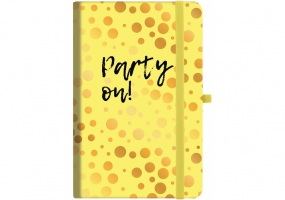 Діловий записник (Блокнот) "party_on" з гумкою 136х207мм, повнокольорова обкладинка, блок - шитво на OPTIMA O20812-32