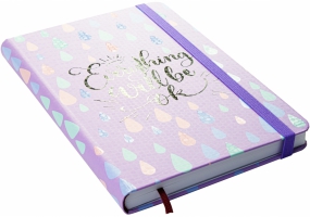 Деловая записная книжка EVERYTHING OK, А5, твердая обложка бумага, резинка, белый блок линия OPTIMA O20812-42