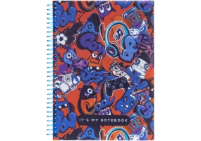 Блокнот "Pattern 28" А5, пластикова обкл., спіраль, 80 арк., клітинка OPTIMA O20832-28