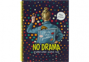 Блокнот "Selfie: No Drama", A4 (200х285), пластикова обкладинка, ПВХ спіраль, 80 арк., клітинка OPTIMA O20846-24