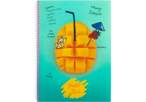 Блокнот "Cocktail: Mango", A4 (200х285), пластикова обкладинка, ПВХ спіраль, 80 арк., клітинка OPTIMA O20846-27