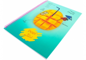 Блокнот "Cocktail: Mango", A4 (200х285), пластикова обкладинка, ПВХ спіраль, 80 арк., клітинка OPTIMA O20846-27