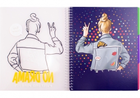 Блокнот "Selfie: No Drama", B5, обкл. пластик+картон, ПВХ спіраль, розділювачі, 120 арк., кліт. OPTIMA O20850-02