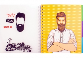 Блокнот "Selfie: Tatoo", B5, обкл. пластик+картон, ПВХ спіраль, розділювачі, 120 арк., кліт. OPTIMA O20850-03