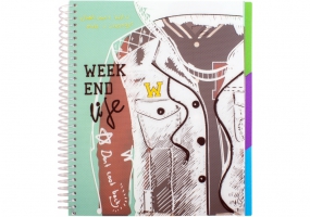 Блокнот "Selfie: Jacket", B5, обкл. пластик+картон, ПВХ спіраль, розділювачі, 120 арк., кліт. OPTIMA O20850-04