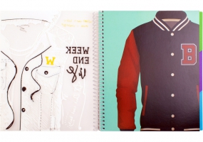 Блокнот "Selfie: Jacket", B5, обкл. пластик+картон, ПВХ спіраль, розділювачі, 120 арк., кліт. OPTIMA O20850-04