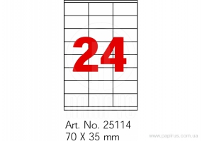 Етикетки самоклейні Optima 24шт. 70x35 мм, А4 100 арк. O25114