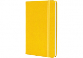 Деловая записная книжка SQUARE, А5, твердая обложка, резинка, белый блок клеточка, желтый OPTIMA O27100-05