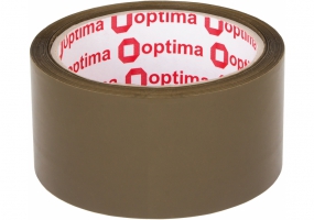 Стрічка клейка пакувальна 48 мм х 50 м х 43 мкм Optima Extra, коричнева O45327
