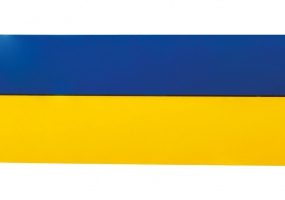 Стрічка клейка пакувальна 48 мм х 20 м Optima, жовто-блакитна O45360
