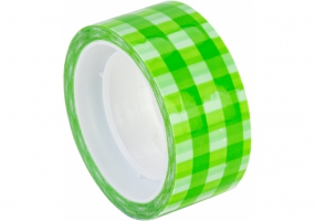 Лента клейкая канцелярская декоративная 18 мм x 10 м Optima, Tartan зеленая O45371