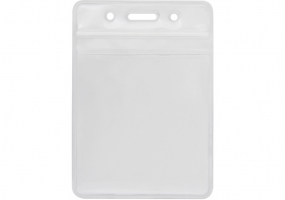 Бейдж вертикальний Optima, замок zip lock, PVC, 91х128 мм O45629