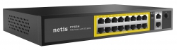 Коммутатор Netis P116GH 16xFE PoE+, 2xGE Uplink, 1xGE SFP, неуправляемый