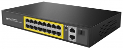 Коммутатор Netis P116GH 16xFE PoE+, 2xGE Uplink, 1xGE SFP, неуправляемый