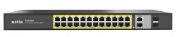 Комутатор Netis P124GH 24xFE PoE+, 2xGE Uplink, 2xGE SFP, некерований