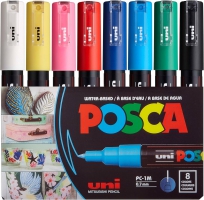 Набор маркеров uni POSCA, 0,7-1мм, 8шт Uni PC-1M 8C