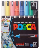 Набор маркеров uni POSCA, 0,7мм, 8шт Uni PC-1MR 8C