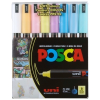 Набор маркеров uni POSCA Soft Color, 0,7мм, 8шт Uni PC-1MR SOFT COLOR 8C
