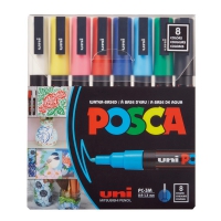 Набор маркеров uni POSCA, 0,9-1,3мм 8 шт Uni PC-3M 8C