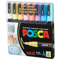 Набор маркеров uni POSCA Soft Color, 0,9-1,3мм, 8шт Uni PC-3M SOFT COLOR 8C