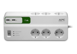 Фильтр APC Essential SurgeArrest 6 розеток + 2 USB (5V, 2.4A) PM6U-RS
