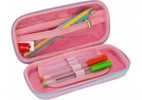 Пенал з тисненням, 1 відділення COOLFORSCHOOL QT-5616-Rosered