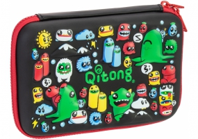 Пенал на 1 відділення на блискавці з органайзером, чорний COOLFORSCHOOL QT-5622-Black