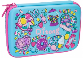 Пенал на 1 відділення на блискавці з органайзером, блакитний COOLFORSCHOOL QT-5627-Blue