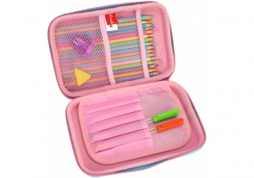 Пенал на 1 відділення на блискавці з органайзером, рожевий COOLFORSCHOOL QT-5630-Pink