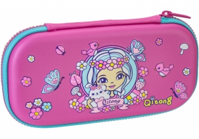 Пенал на 1 відділення на блискавці з органайзером, фуксія COOLFORSCHOOL QT-5634-Rosered