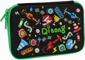 Пенал з тисненням, 1 відділення COOLFORSCHOOL QT-5640-Black