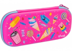 Пенал на 1 відділення на блискавці з органайзером, фуксія COOLFORSCHOOL QT-5649-Rosered