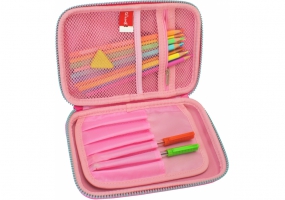 Пенал на 1 отделение на молнии с органайзером, розовый COOLFORSCHOOL QT-5650-Pink