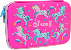 Пенал с тиснением, 1 отделение COOLFORSCHOOL QT-5652-Rosered