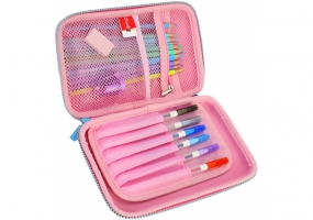 Пенал с тиснением, 1 отделение COOLFORSCHOOL QT-5652-Rosered