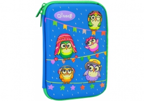 Пенал з тисненням, 1 відділення COOLFORSCHOOL QT-5669-Blue