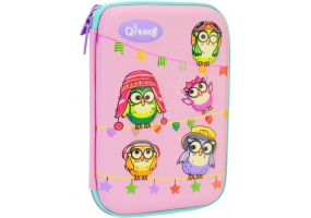 Пенал с тиснением, 1 отделение COOLFORSCHOOL QT-5669-Pink