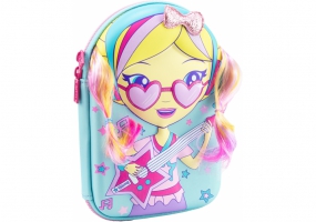 Об'ємний 4D пенал із зачіскою, 1 відділення COOLFORSCHOOL QT-5731-Blue