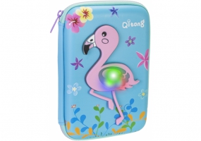 Пенал LED на 1 отделение на молнии с органайзером, голубой COOLFORSCHOOL QT-5758-Blue