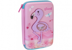 Пенал LED на 1 відділення на блискавці з органайзером, рожевий COOLFORSCHOOL QT-5758-Pink