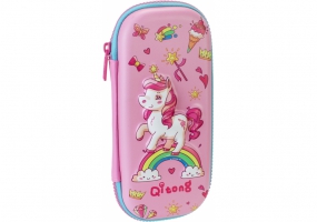 Пенал на 1 відділення на блискавці з органайзером, рожевий COOLFORSCHOOL QT-5770-Pink
