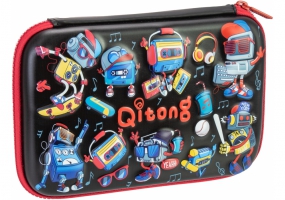 Пенал на 1 отделение на молнии с органайзером, черный COOLFORSCHOOL QT-5773-Black