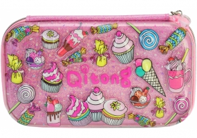 Пенал з тисненням, 1 відділення COOLFORSCHOOL QT-5781-Rosered