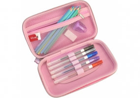 Пенал з тисненням, 1 відділення COOLFORSCHOOL QT-5781-Rosered