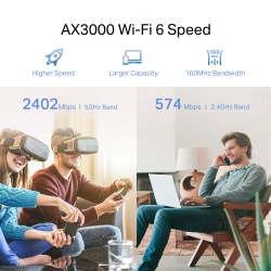Розширювач покриття WiFi TP-LINK RE700X AX3000, 1хGE, MESH