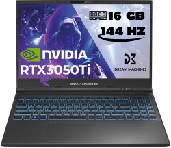 Ноутбук Dream Machines RG3050Ti-15 15.6FHD IPS, Intel i5-12500H, 16GB, F1TB, NVD3050Ti-4, DOS, черный RG3050TI-15UA33