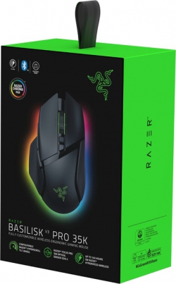 Мышь Razer Basilisk V3 Pro 35K, RGB, USB-A/WL/BT, чёрный RZ01-05240100-R3G1